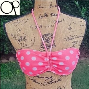 OP Polka Dot Bandeau Swim Top